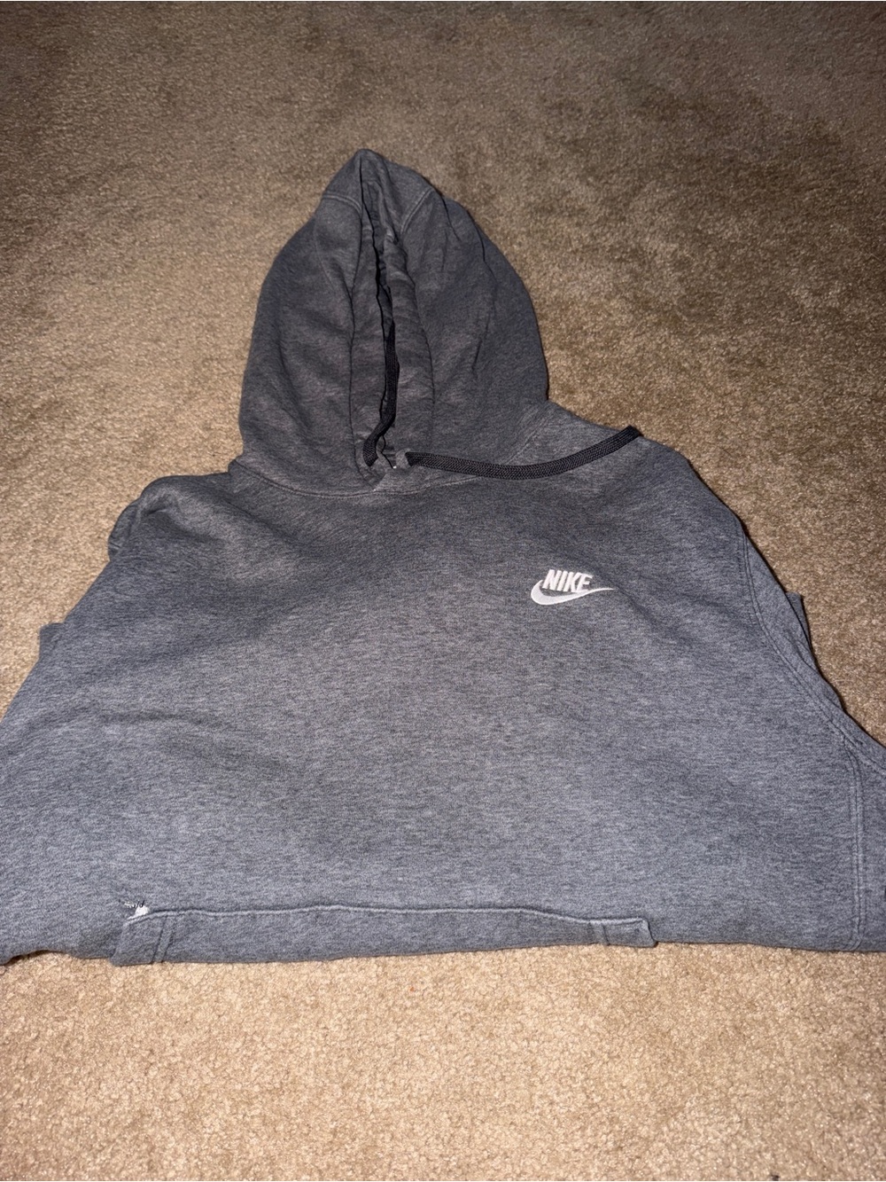 Nike Men's Dark Gray Crewneck Hoodie Sweatshirt
